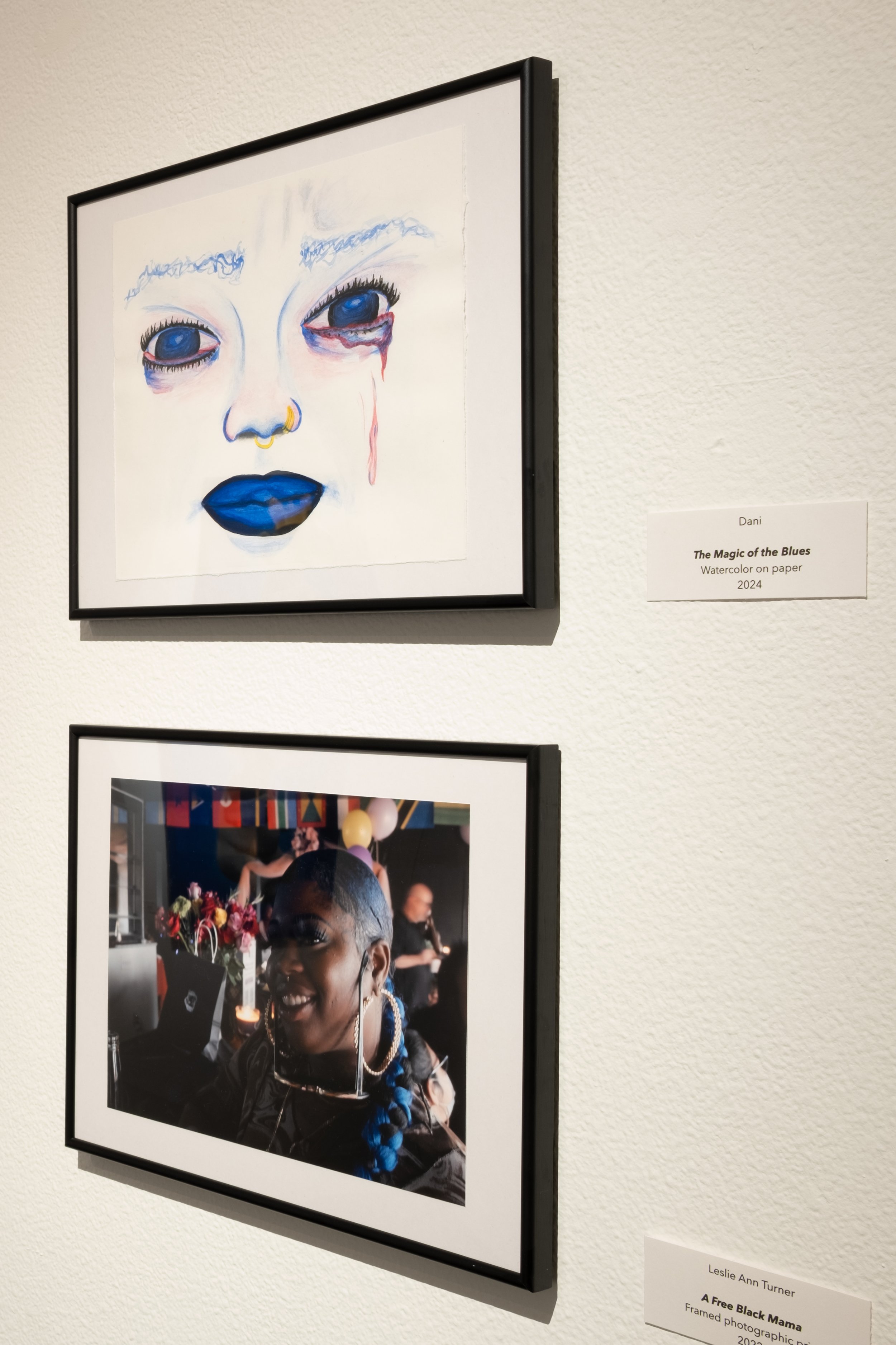 (Top) "The Magic of the Blues", 2024 by Dani; (Bottom) "A Free Black Mama", 2022 by Leslie Turner