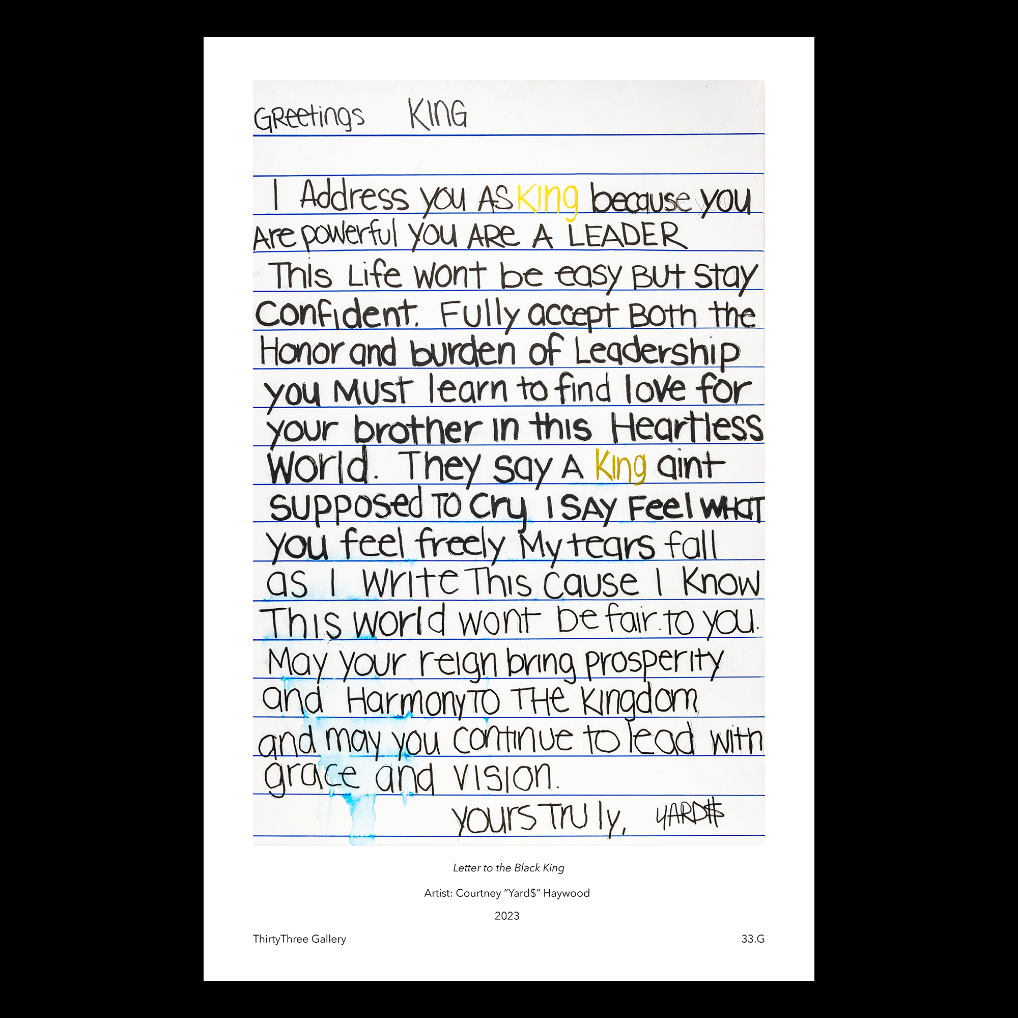 Letter to the Black King, Poster Print