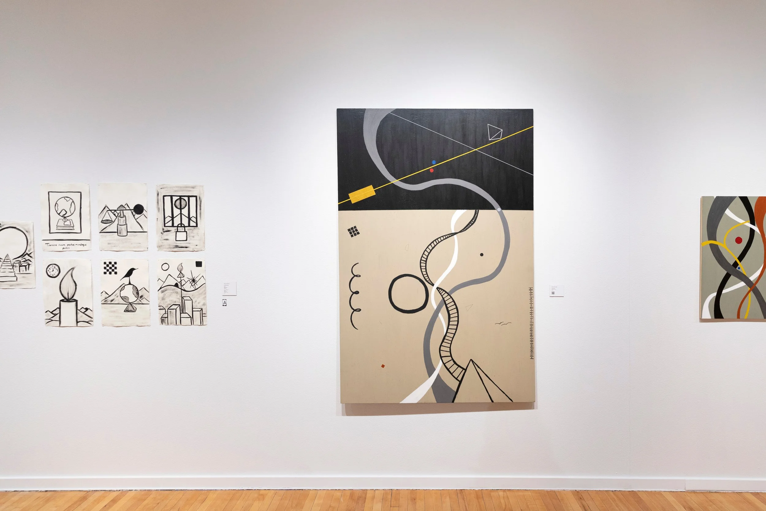 (C) "Culmination", 2018; (R) "Music of the Universe #1", 2018