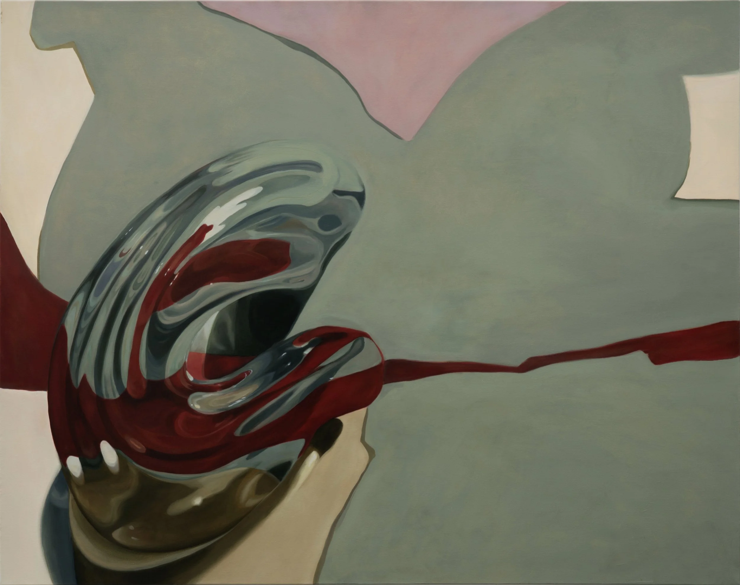 Untitled (Red Line), Oil on Canvas - 120x150 cm, 2026