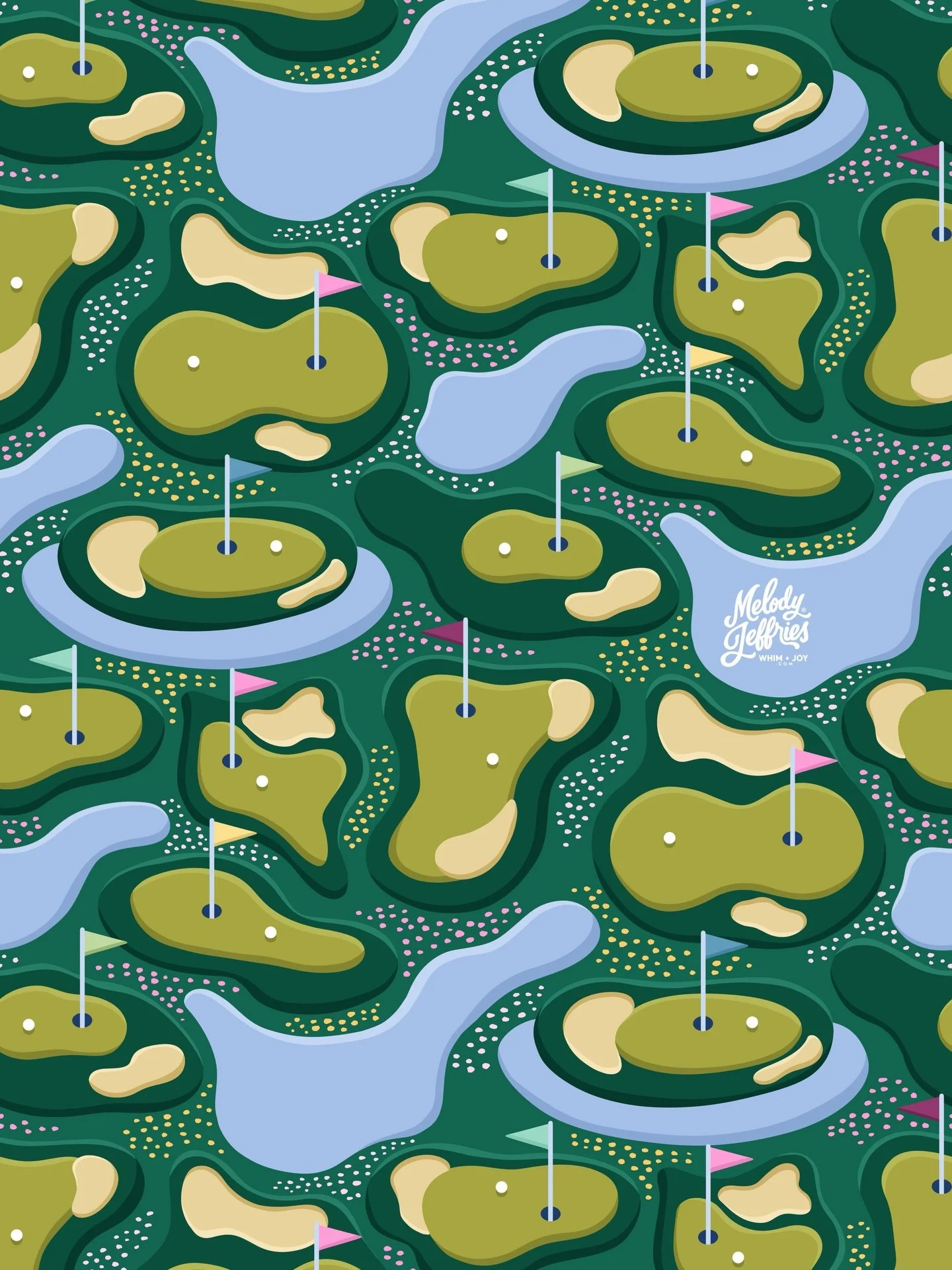The azaleas are blooming, the greens are calling, and it&rsquo;s finally opening day!! ⛳✨

⚘ All Rights Reserved &copy; Copyright by Melody Jeffries 2026

#themasters #springgolf #golfaesthetic #golfseason #golfpattern 

Art Licensing | Golf Masters 