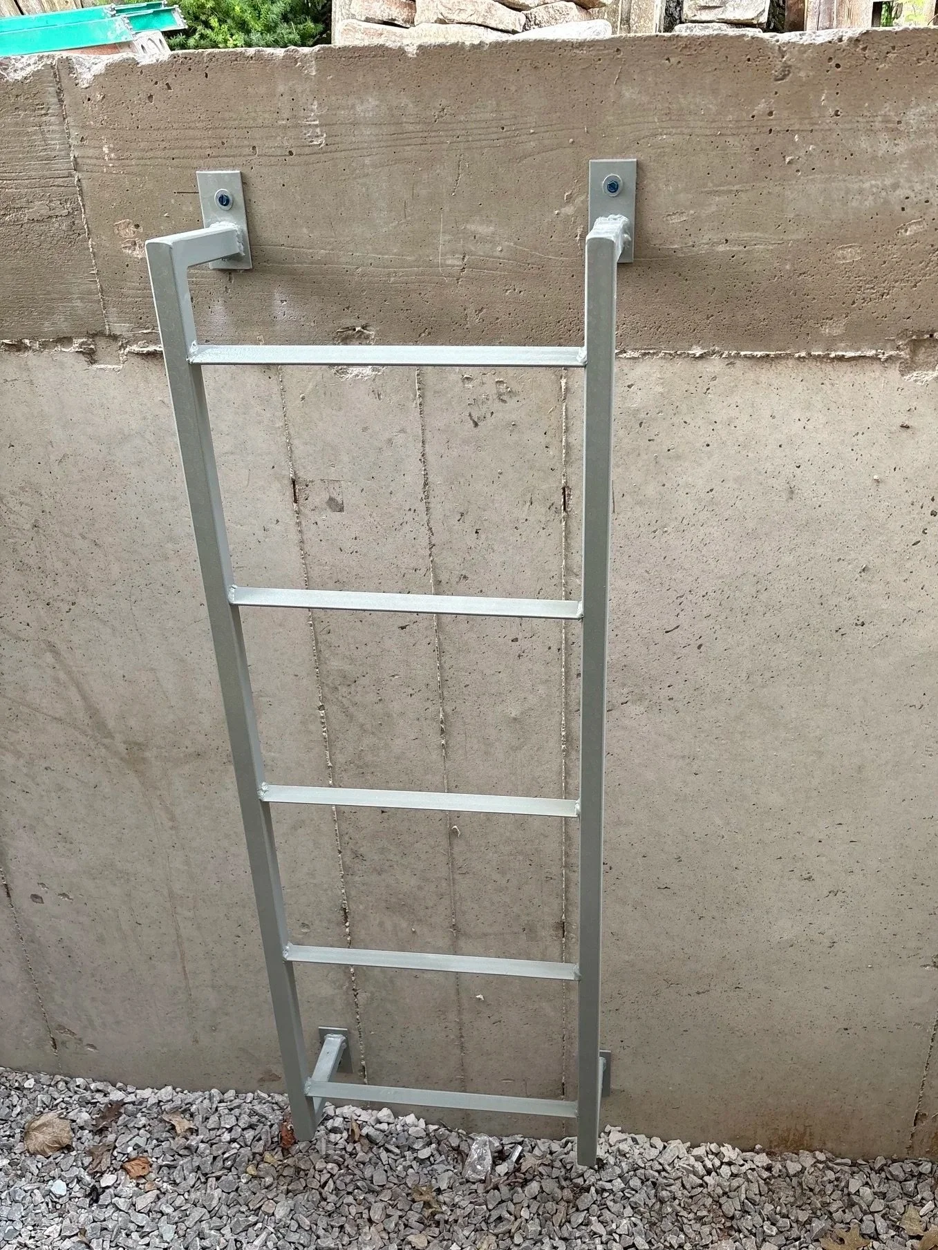 Custom Painted Steel Egress Ladder with Mounting Brackets