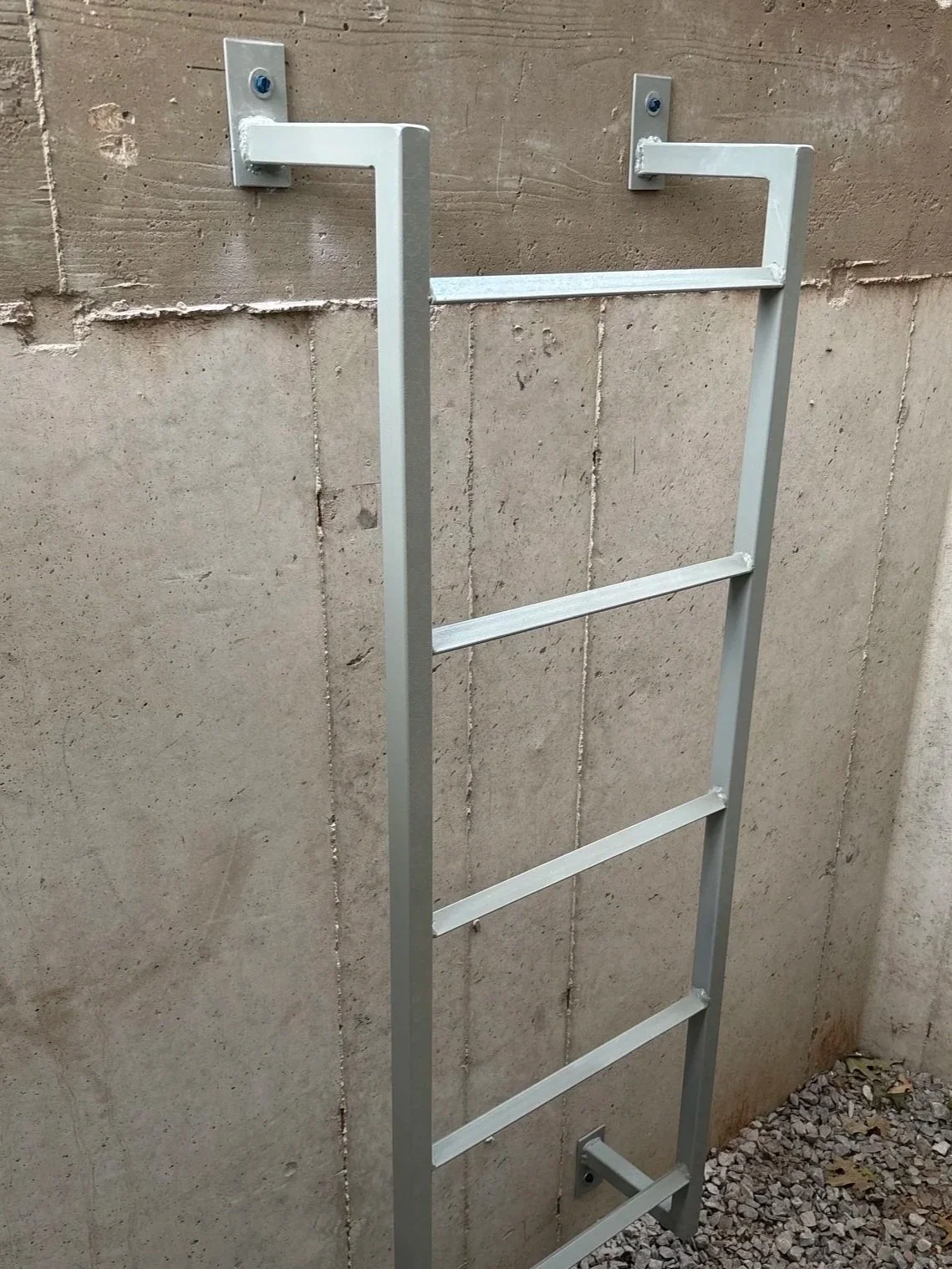 Custom Painted Steel Egress Ladder with Mounting Brackets