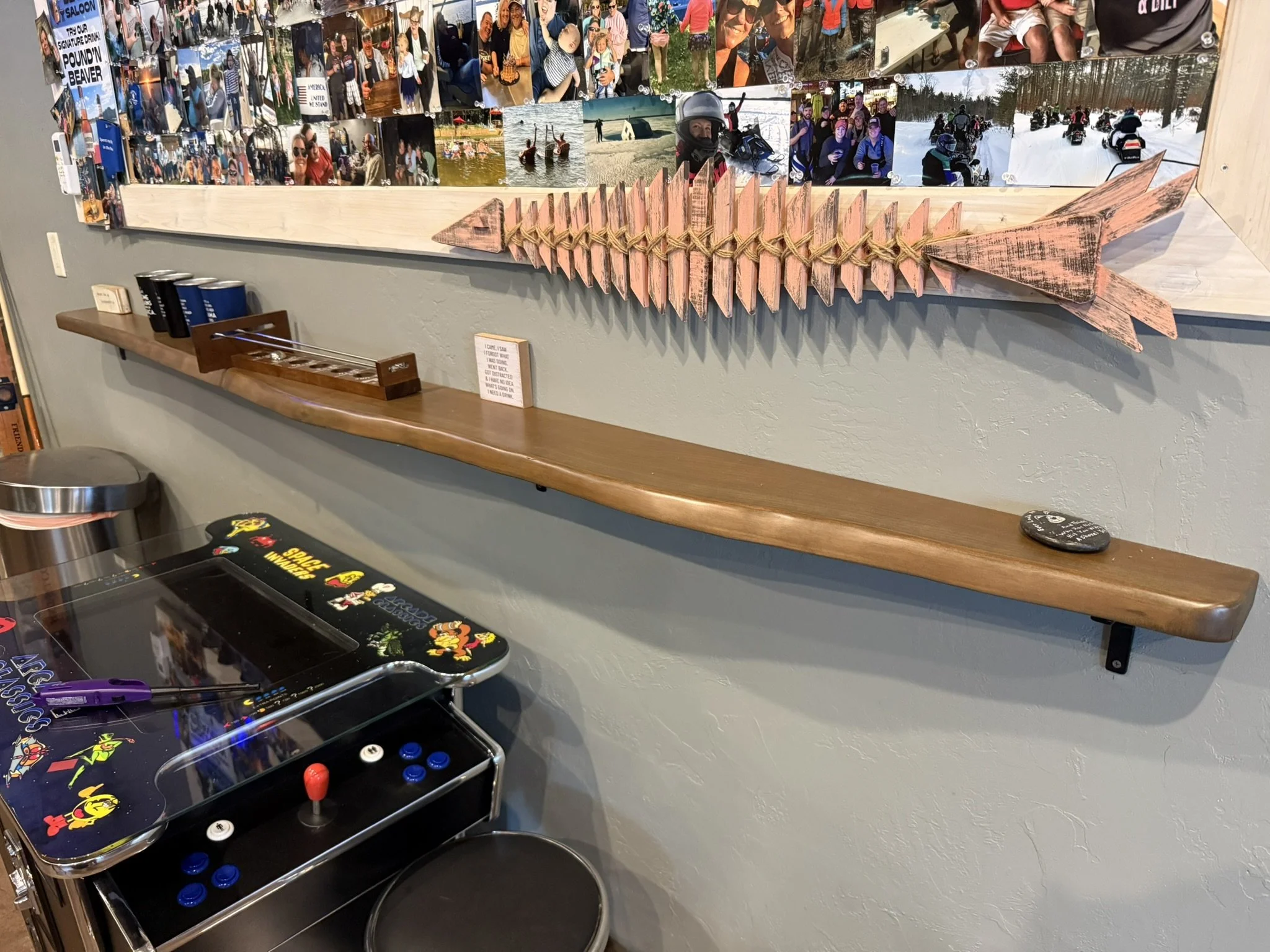 Rustic Black cherry live edge wall shelf 