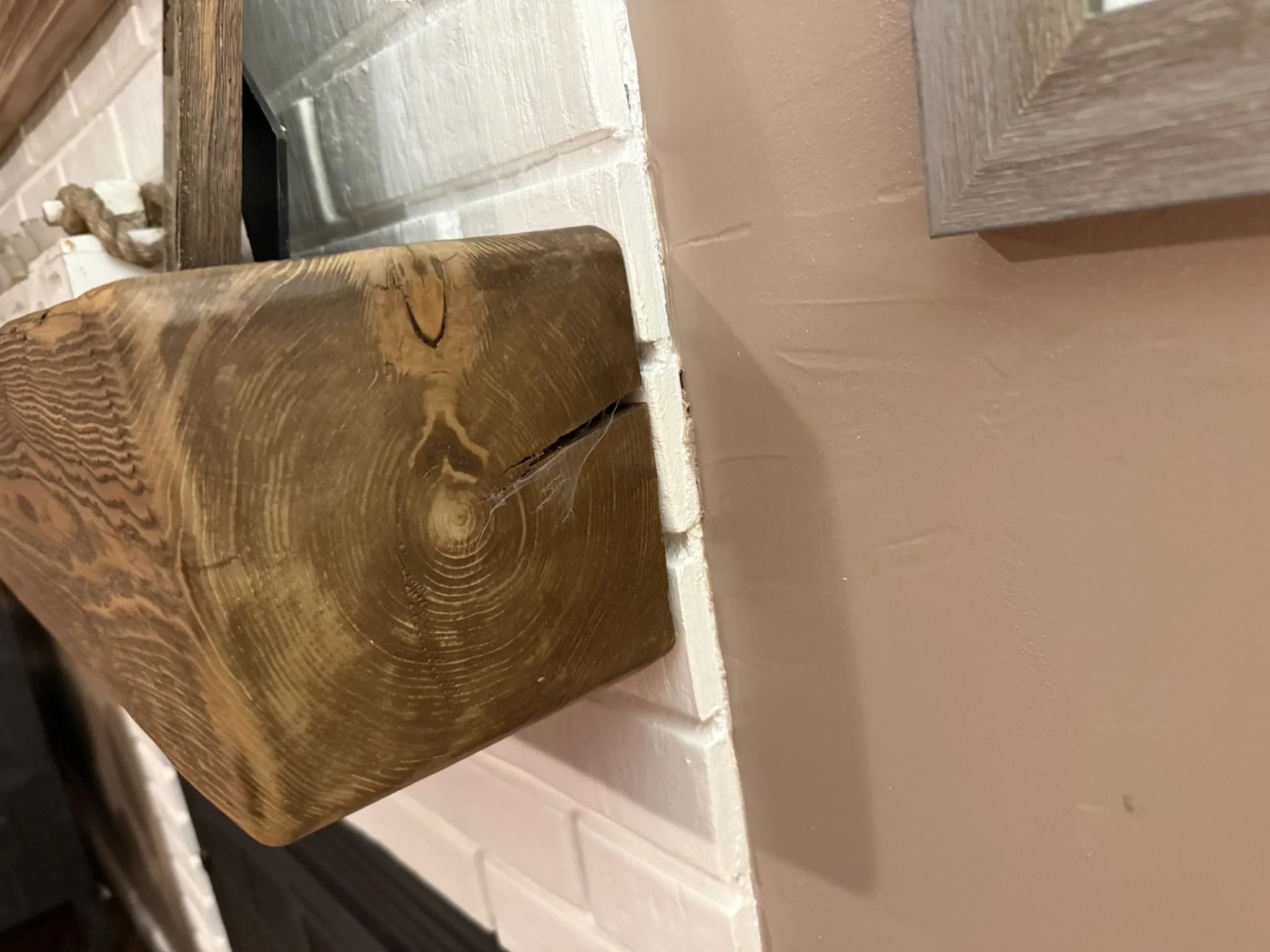 Reclaimed hand-hewn oak Mantle
