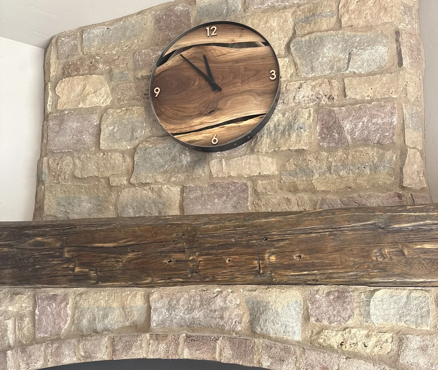 Reclaimed hand-hewn oak Mantle