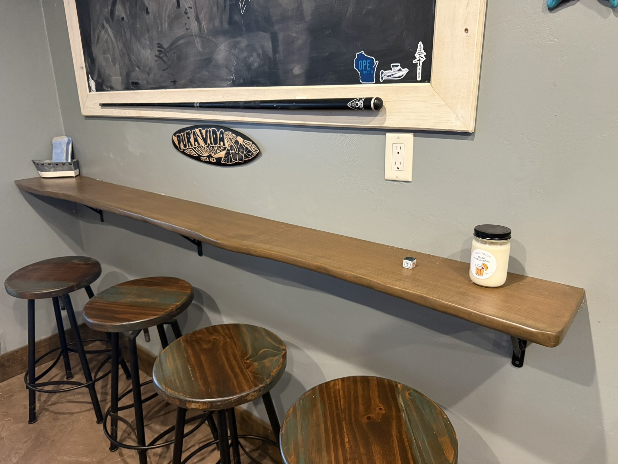 Rustic Black cherry live edge wall shelf