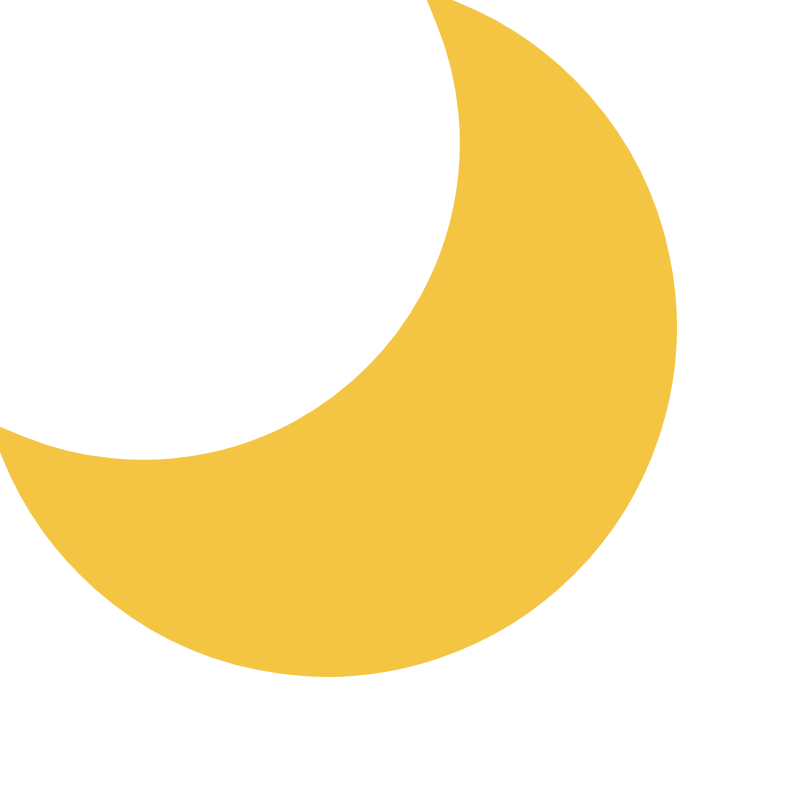 Black circle partially covered by a larger yellow crescent shape.