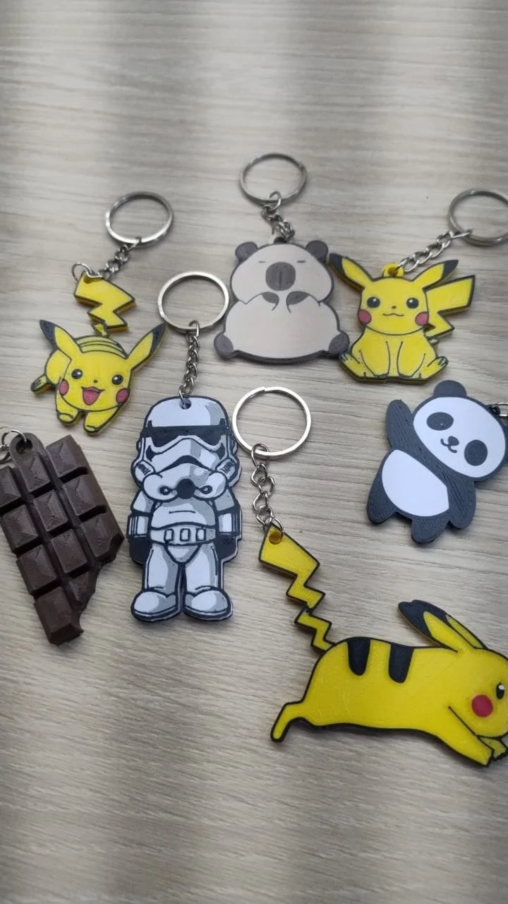 Conjunto de Chaveiros de Personagens Ícones da Cultura Pop