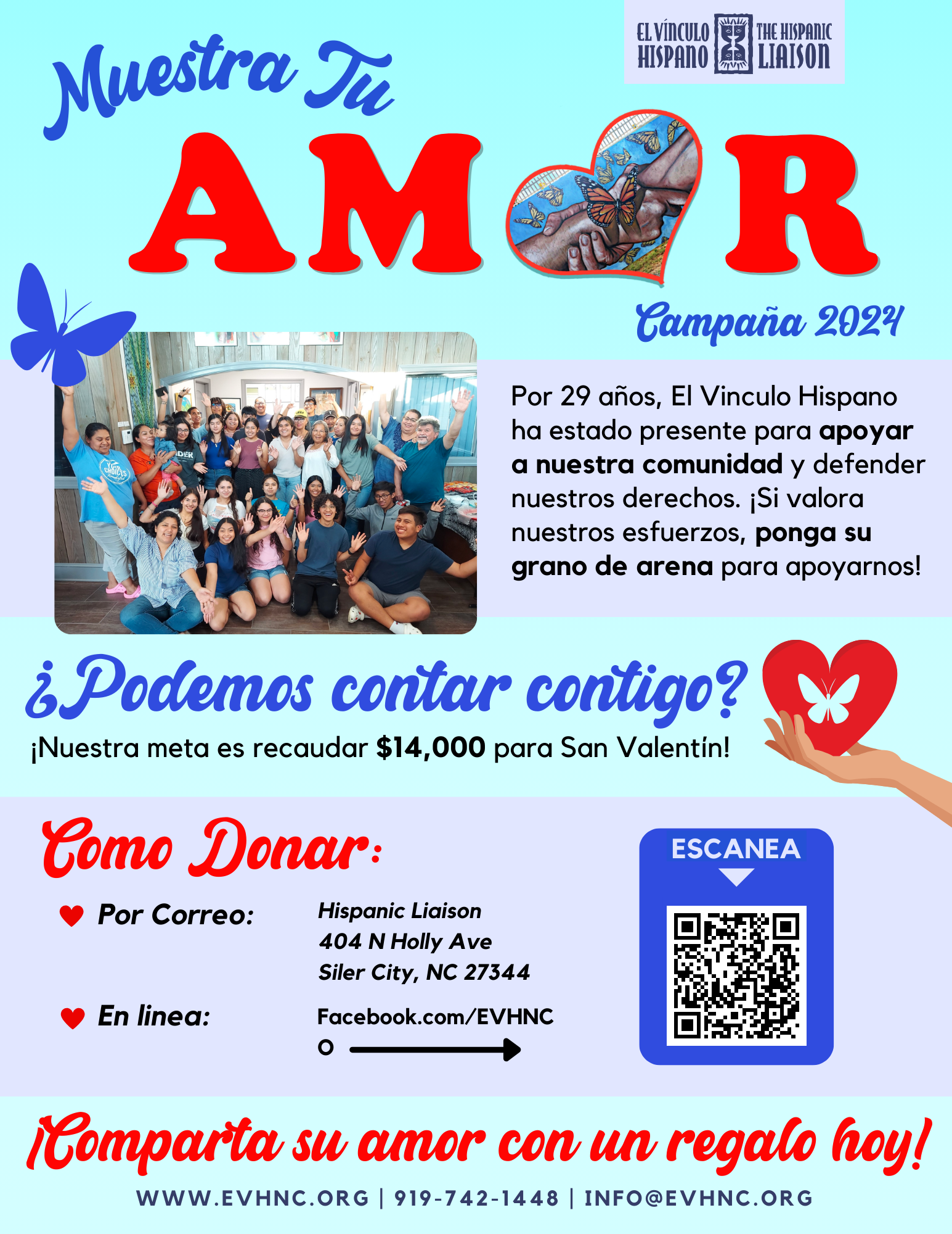 Flyer for fundraising campaign.