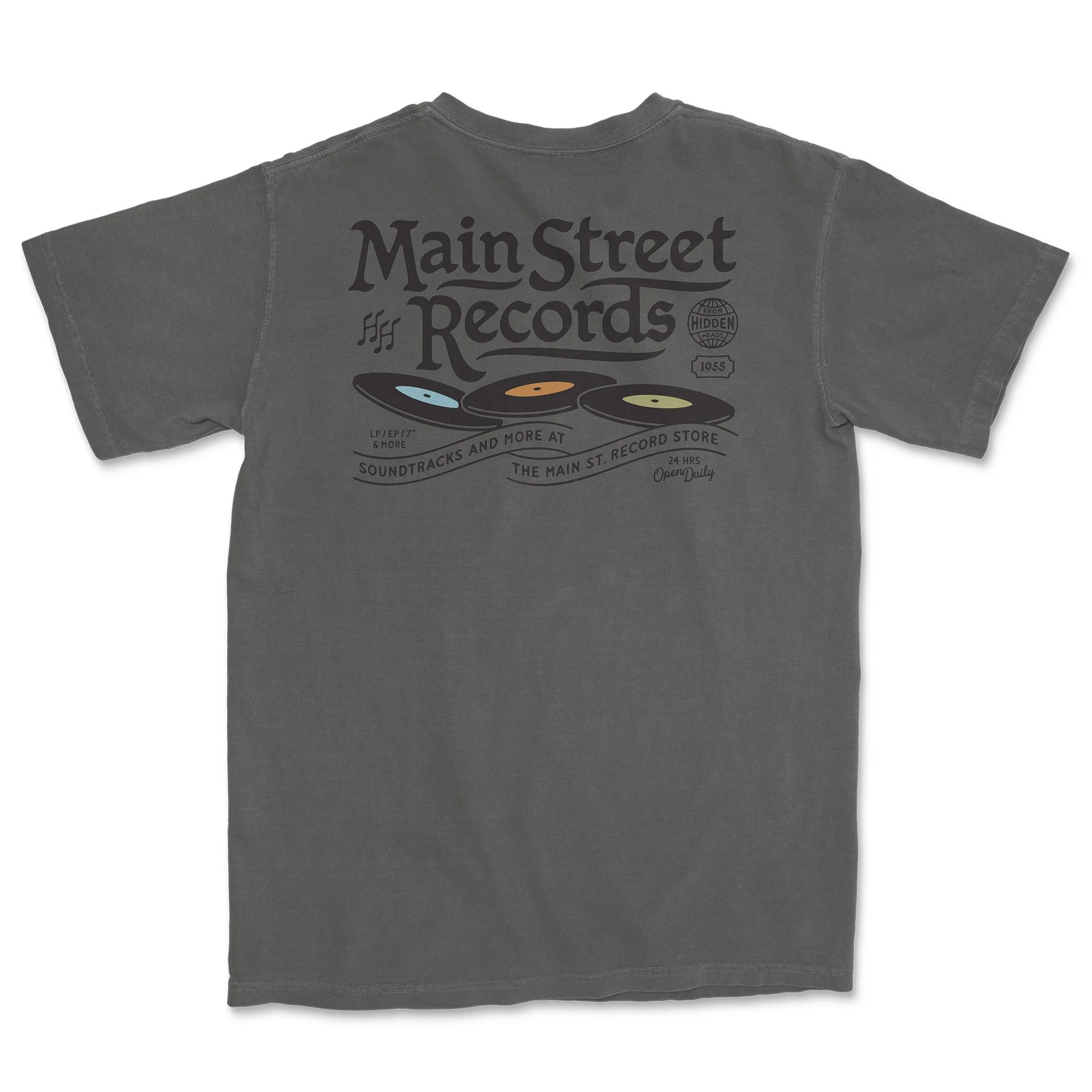 Main Street Records Tee - Charcoal