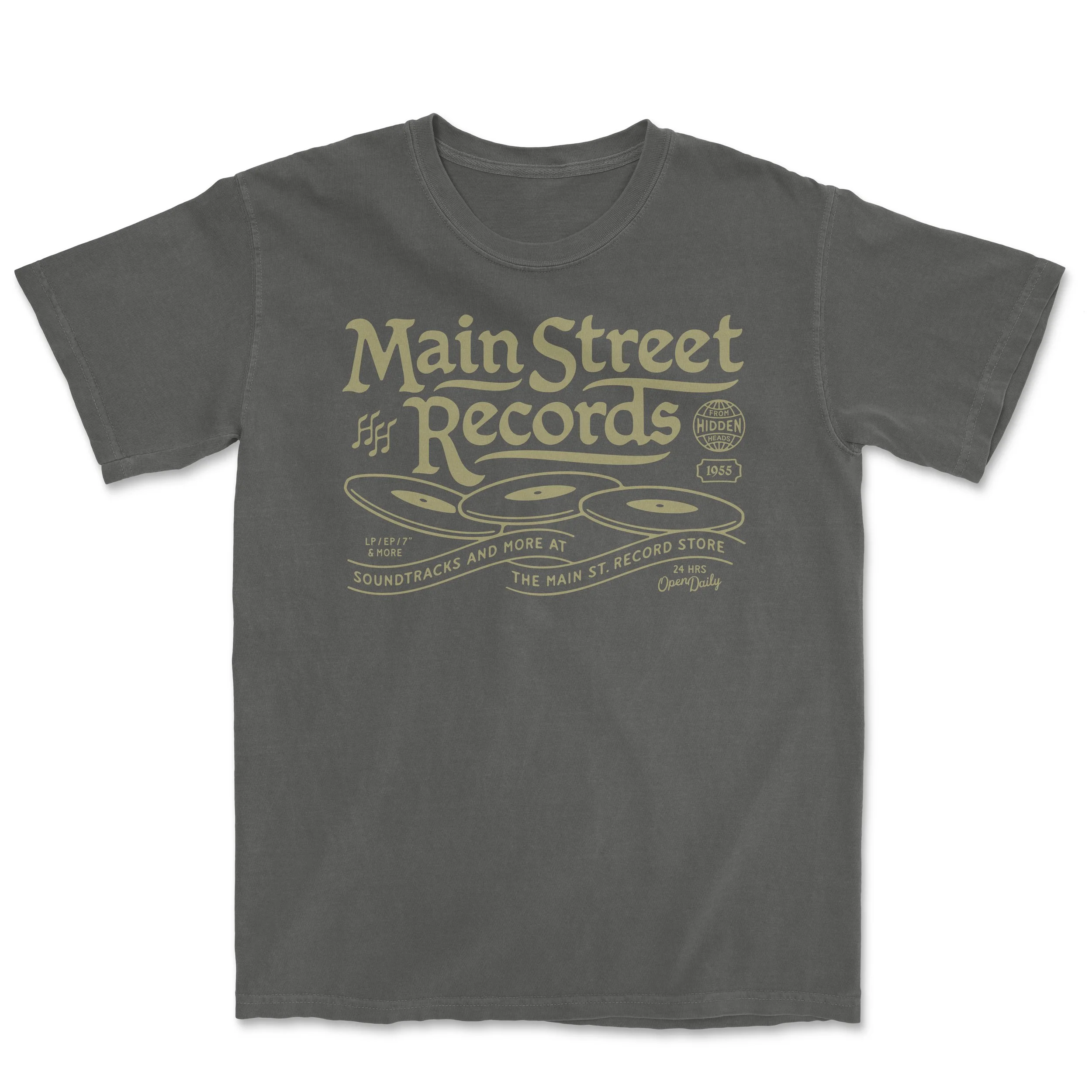 Main Street Records Tee - Charcoal