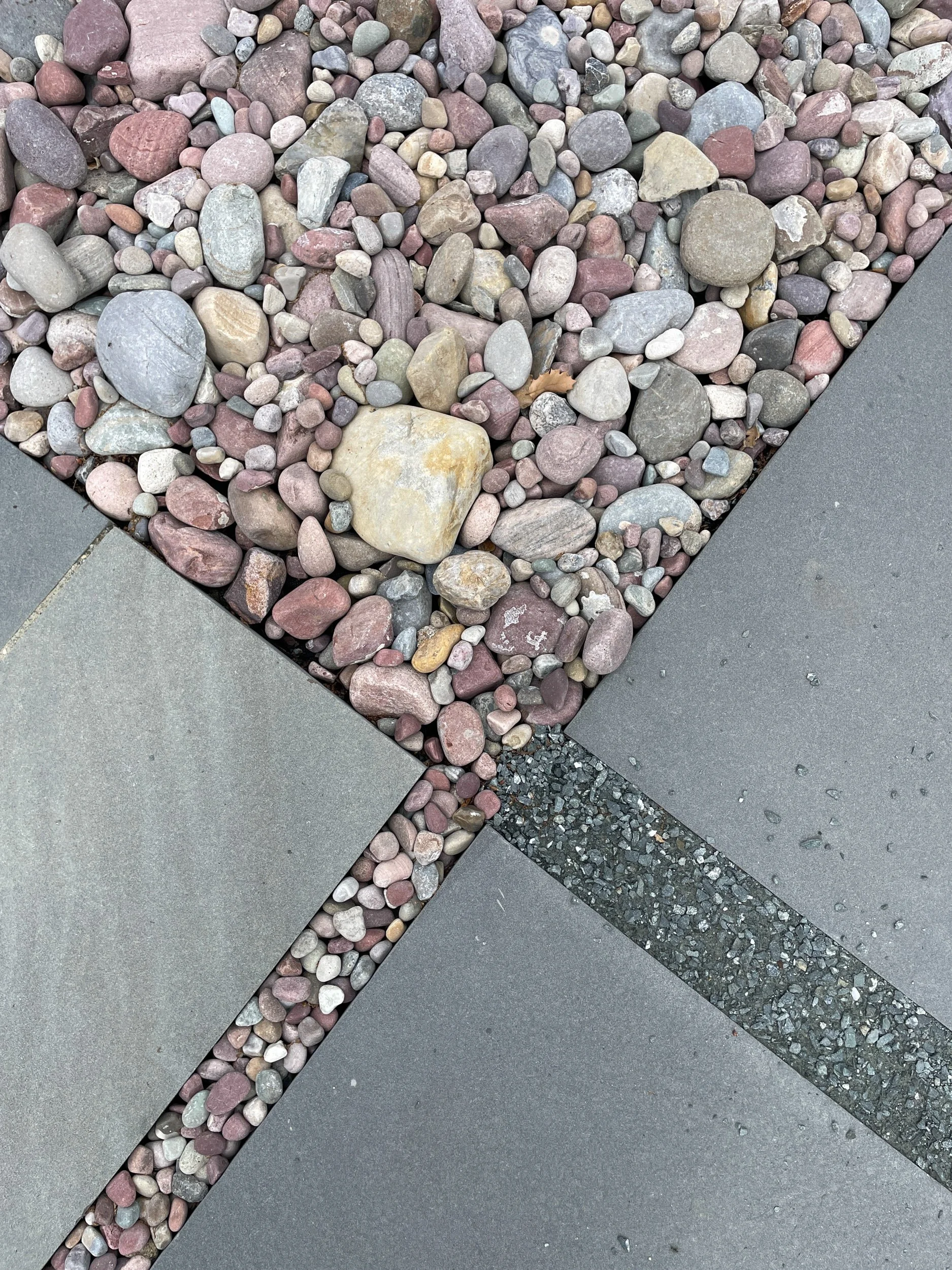 Bluestone paver grey decomposed granite pebble detail pathway front garden firewise landscaping