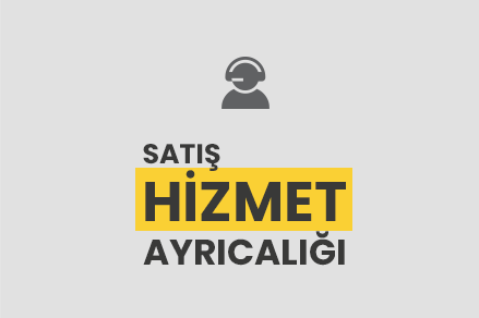 Graphic with a headset icon and the Turkish words 'Satış Hizmet Ayırcalığı'