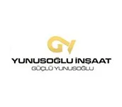 Logo of YUNUSOGLU INSAAT with stylized 'Y' and 'G' initials above company name in black