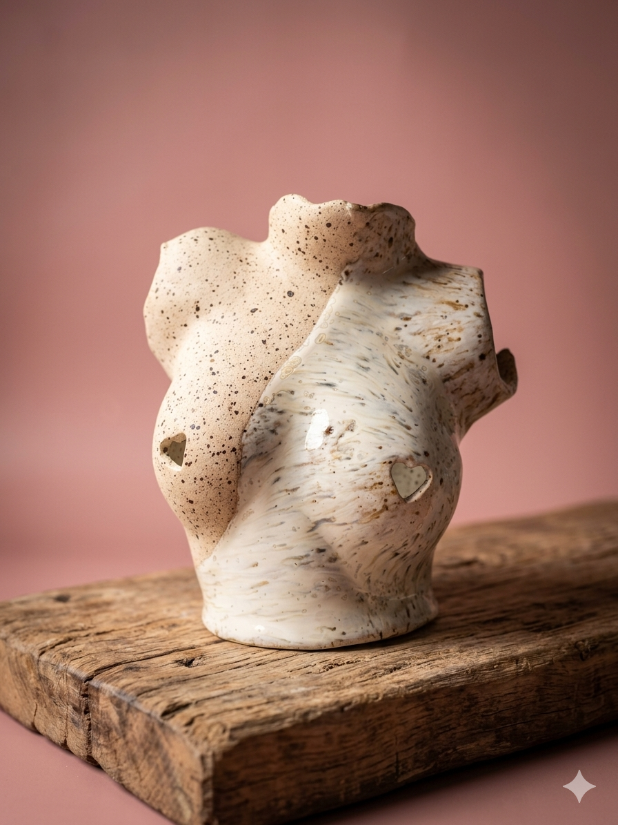 Buste "Nature Peinture" – Sculpture en Grès Pyrité