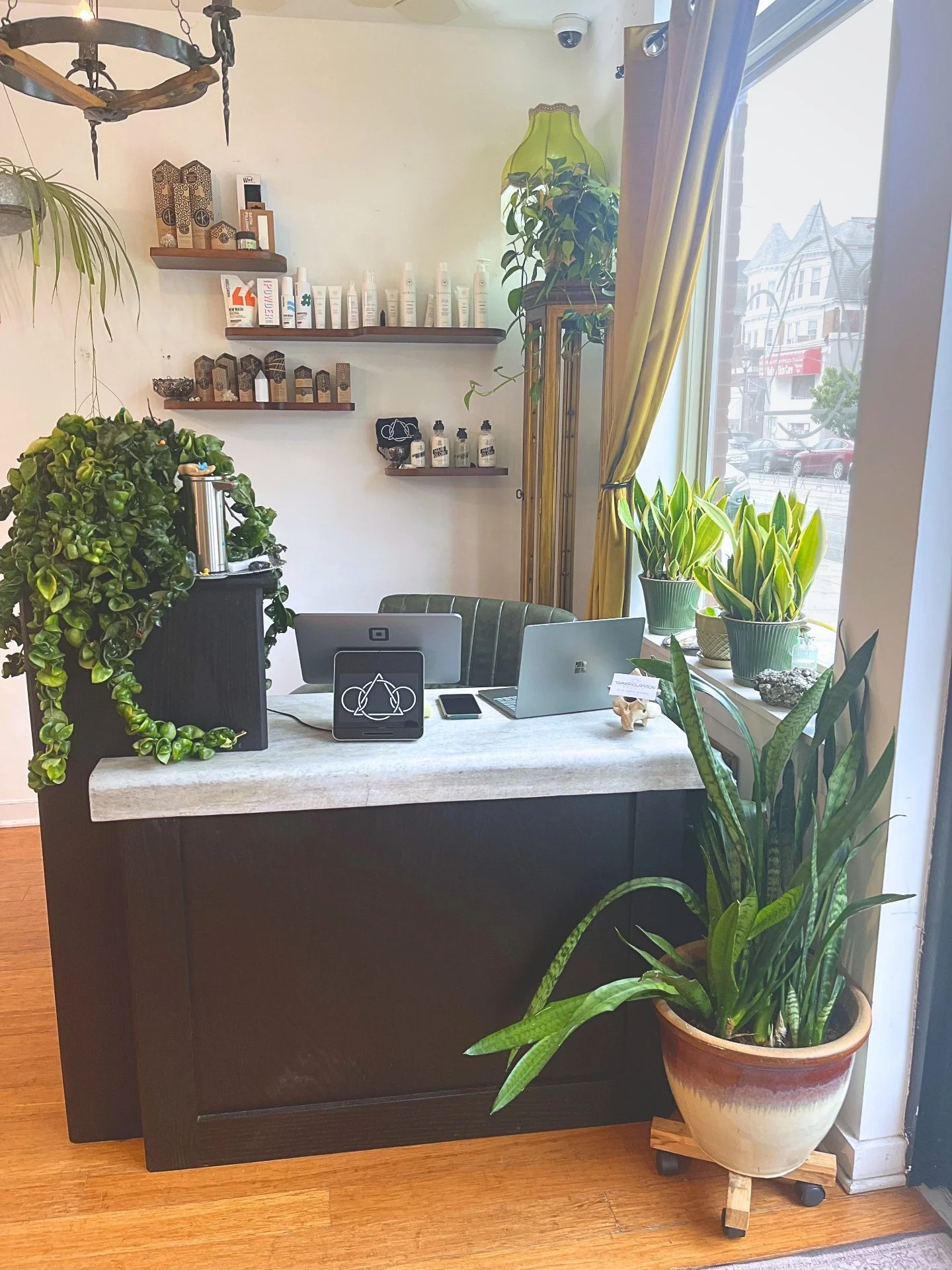 The rumored Studio Rearrangement is finished! 🎊

Our new front desk is just a bit lower to be more accommodating, and is still to the right of our entrance.  You&rsquo;ll also find our retail items have moved as well!  Now you&rsquo;ll be able to as