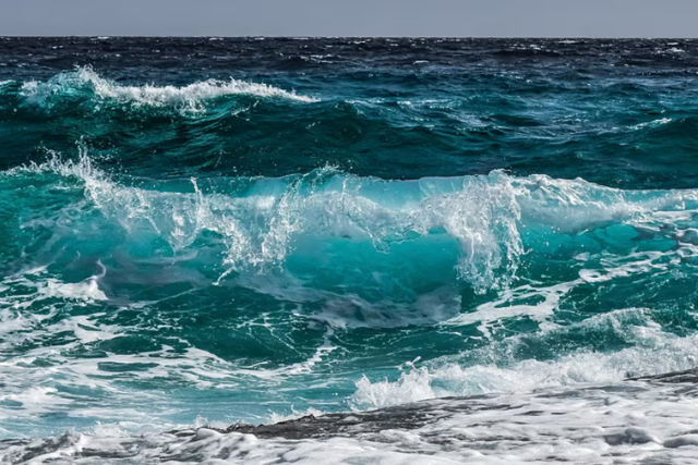 Ocean waves crashing near the shore.