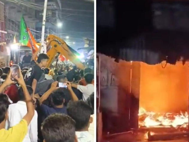 कोलकाता में बुलडोजर कार्रवाई से तनाव बढ़ा; उपद्रवियों के हाथ में भाजपा का झंडा और ‘जय श्री राम’ के नारे