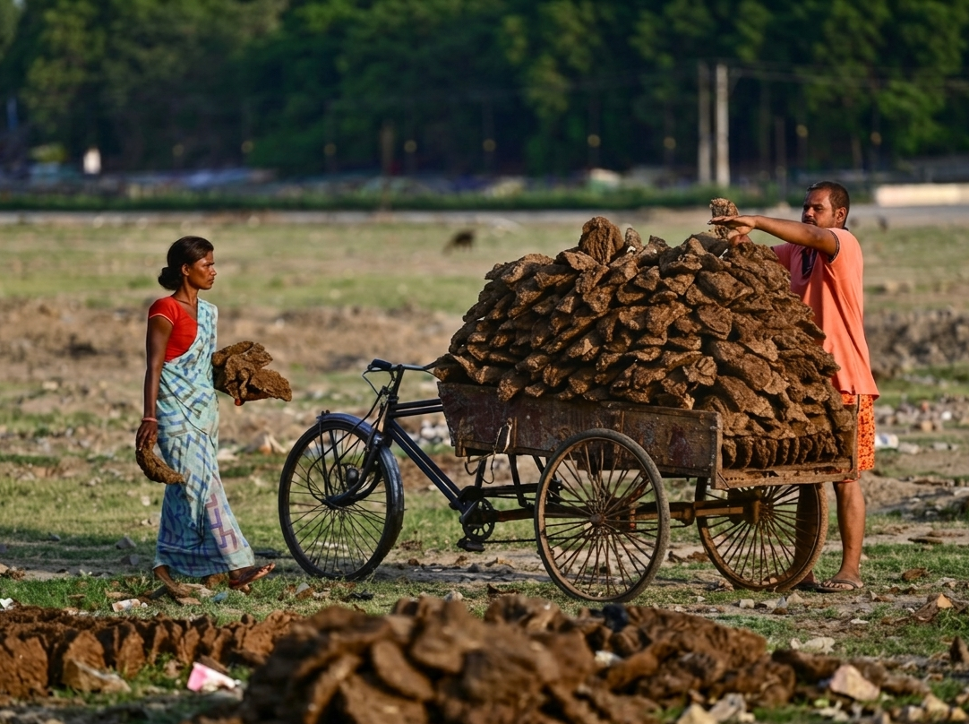 तेल और गैस संकट के बीच पंजाब और हरियाणा में गोबर के उपलों की वापसी, एक उपला 35 रुपये का