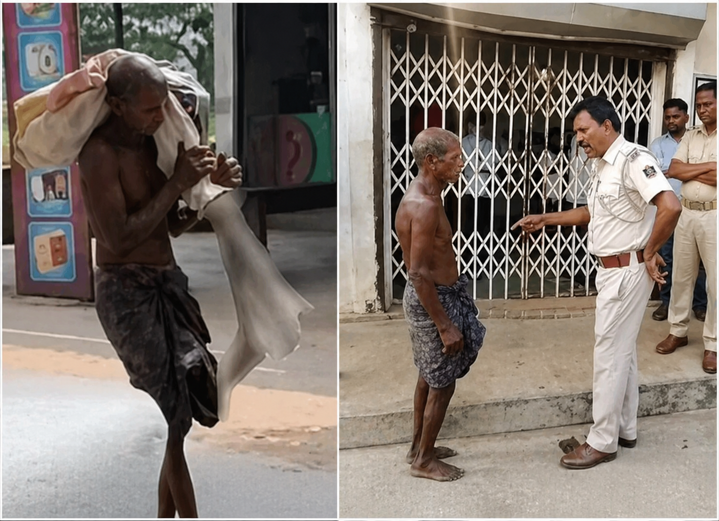 बहन का कंकाल लेकर बैंक पहुंचा जीतू मुंडा।