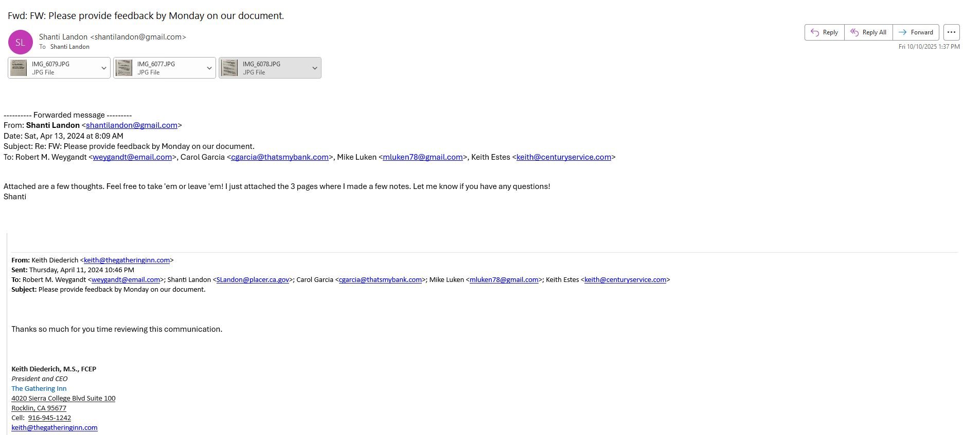 2024.04.11 Emailed recommendations to Keith from personal email.JPG