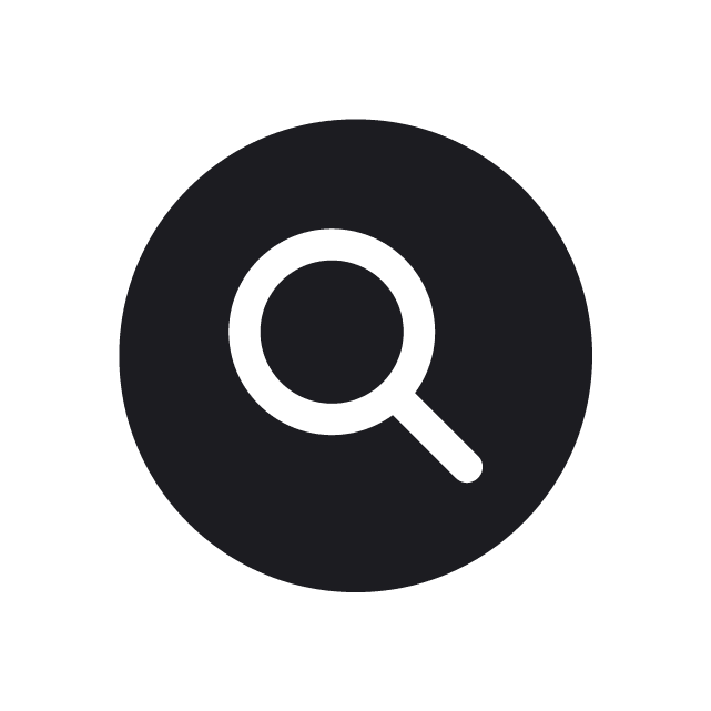 grey black magnifying glass icon