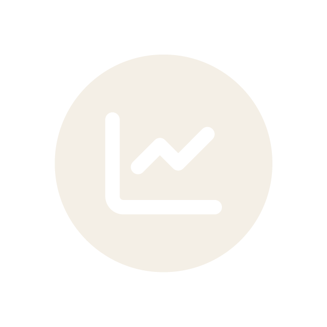 increasing line graph circle icon