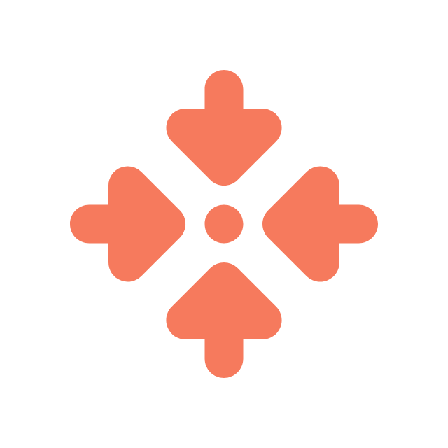 Arrows converging icon representing team alignment