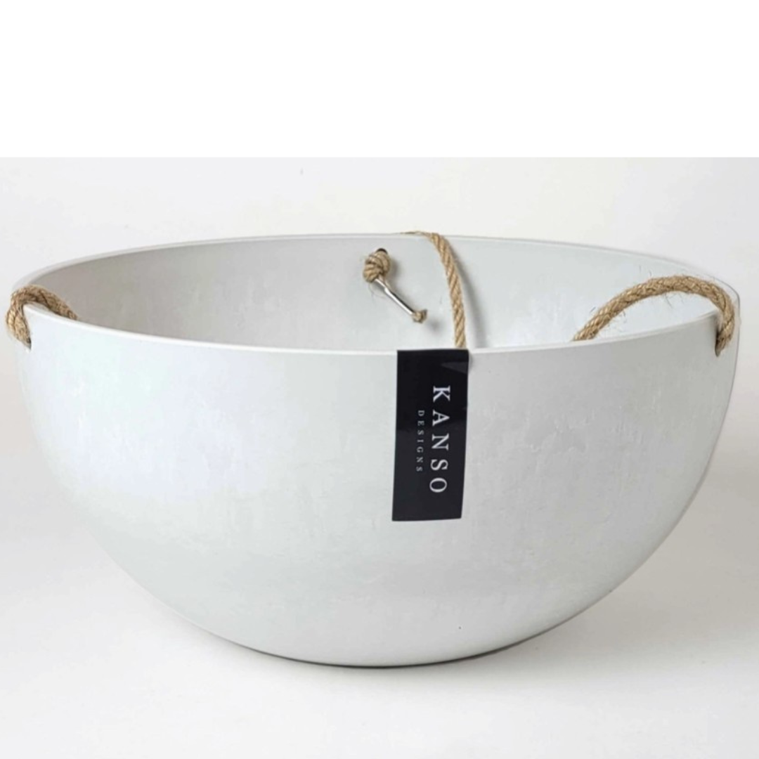Kanso 12 Round Signature Hanging Planter White Stone.png