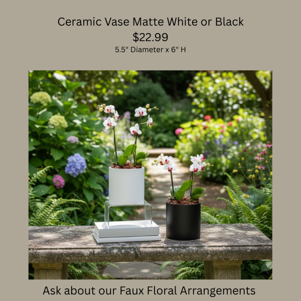 Ceramic  Vase Round Black and White.png