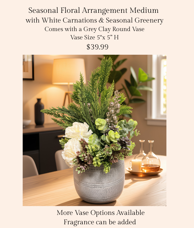 Xmas White Carnations Clay Pots_Arrangement Medium 4.png