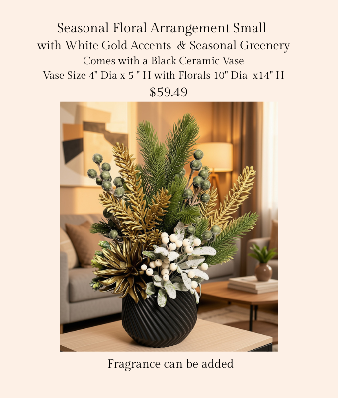 Seasonal Florals Small Gold accents and Greenery.png