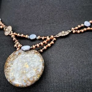 Life on Mars Brown Opal Flat Round Pendant