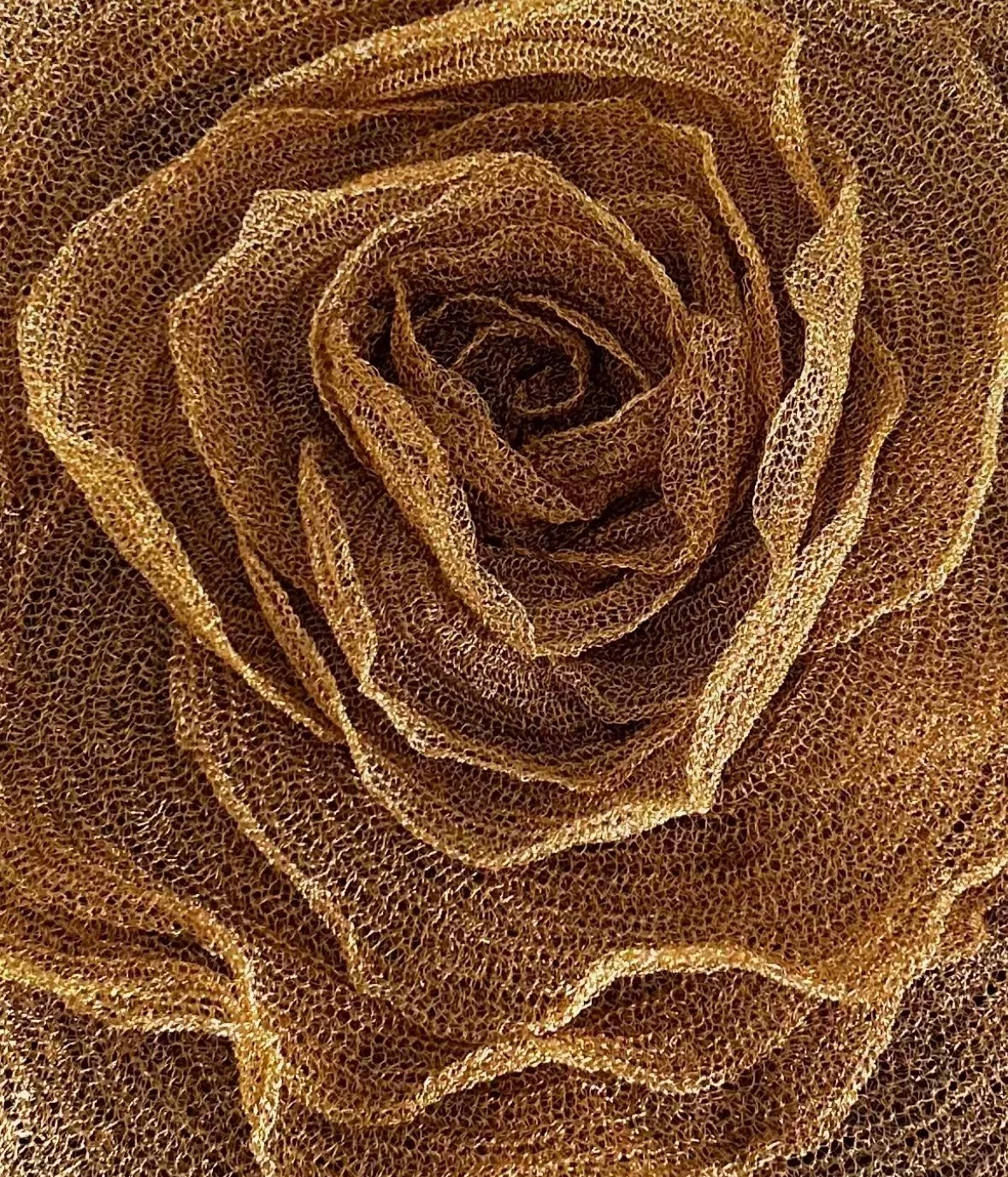 Rose in Bloom Crocheted Wire