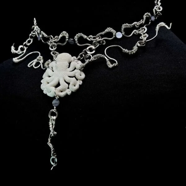 Sea Scholar Hammered Silver Necklace