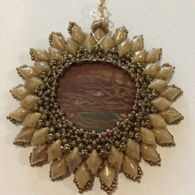 Riverbed Seed Beaded Jasper Pendant
