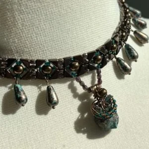 Copper Heart Beaded Choker