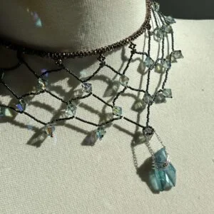 Rainbow Aura Seed Beaded Choker