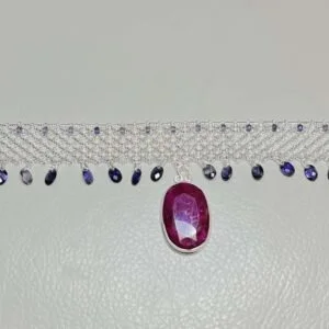 Cherry Kiss Ruby Pendant Choker