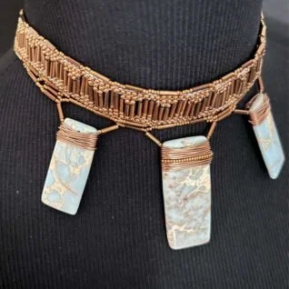 Cloud Dragons Seed Beaded Choker