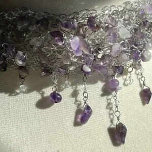 Starless Night Crocheted Wire Necklace