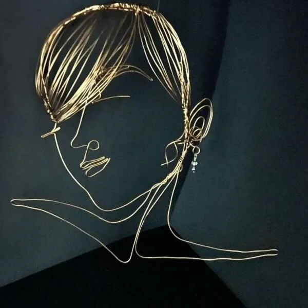 Anticipation Wire wrapped Sculpted Womans Face