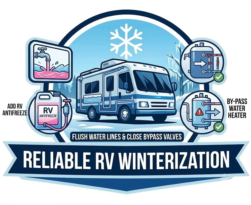RV water system winterization icon