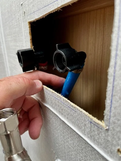 Image of shower waterline connections