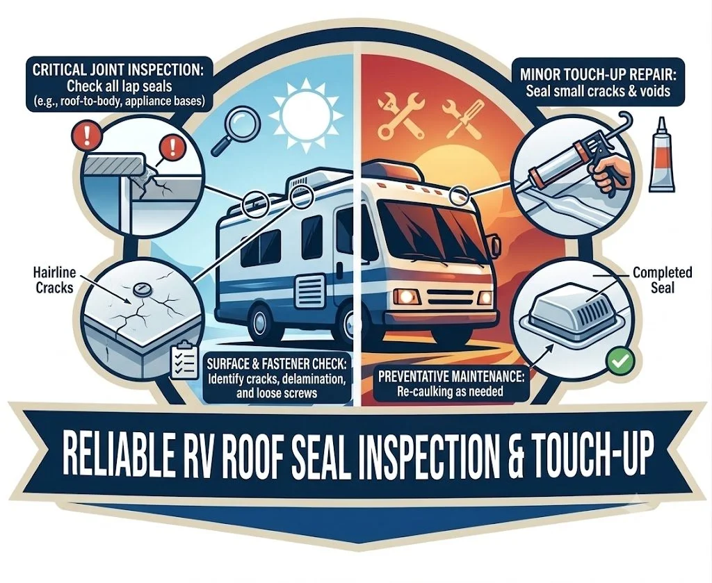 RV roof inspection and minor reseal icon