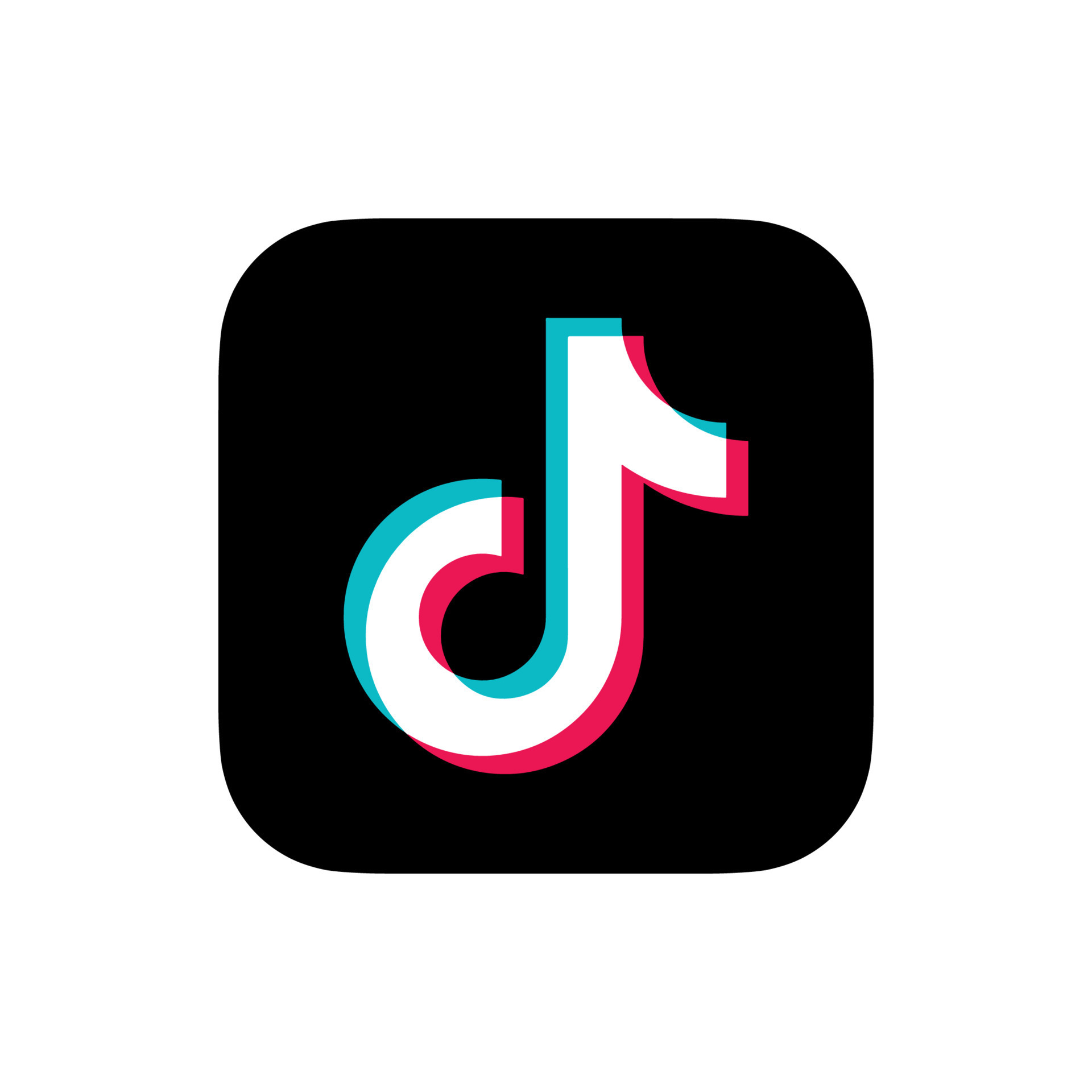 TikTok app logo on a black background.