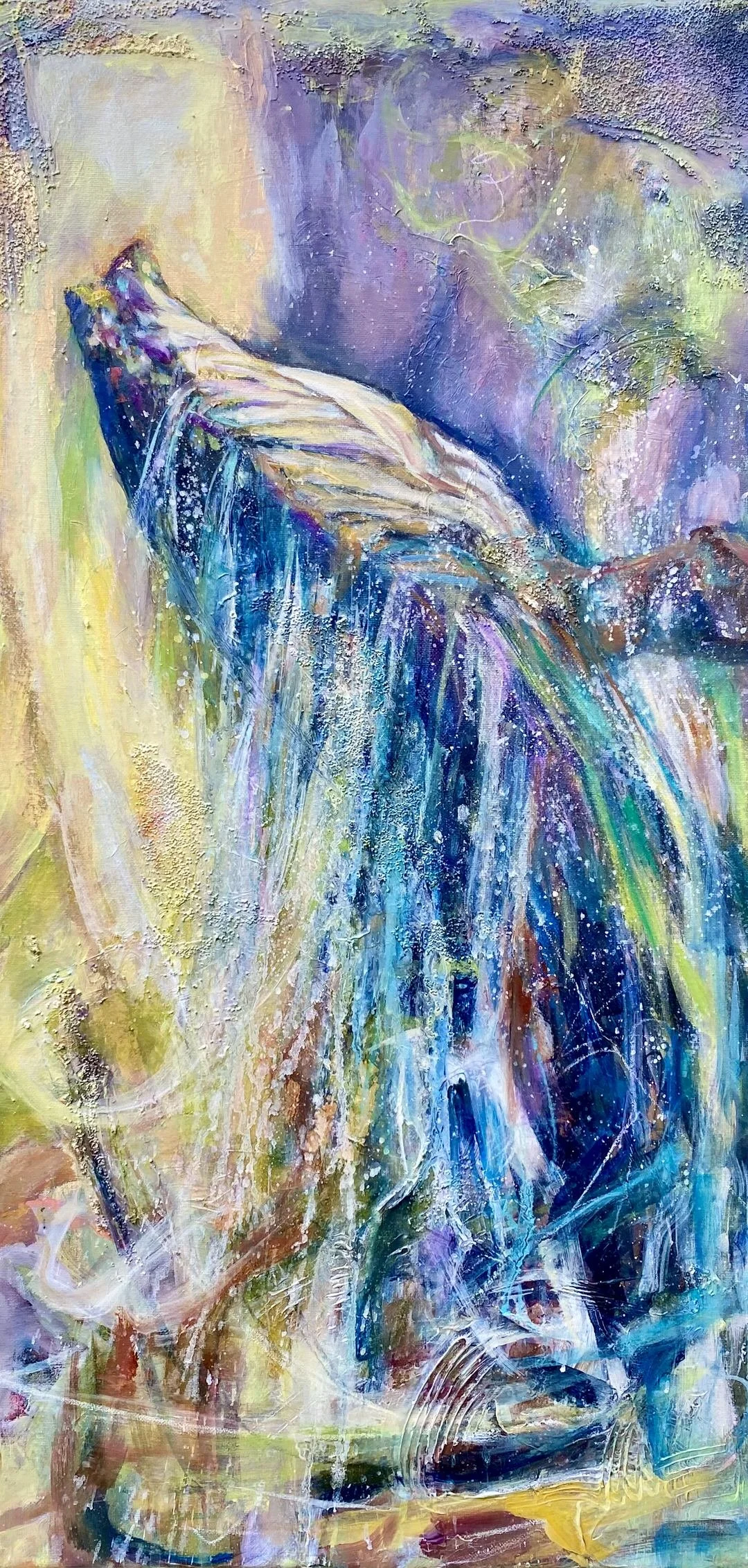 whale painting  mixed media and oil painting skeleton key artwork product commissions