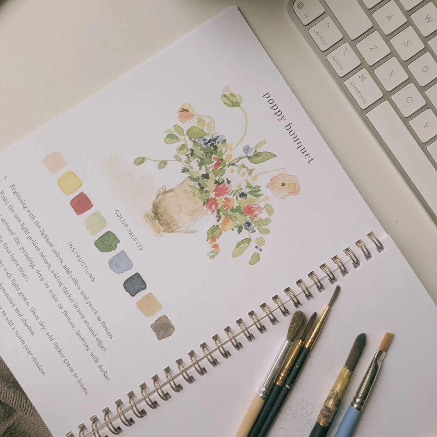 Weekend musings: paint brushes and soft watercolors while the dog sleeps is an excellent start to the day.