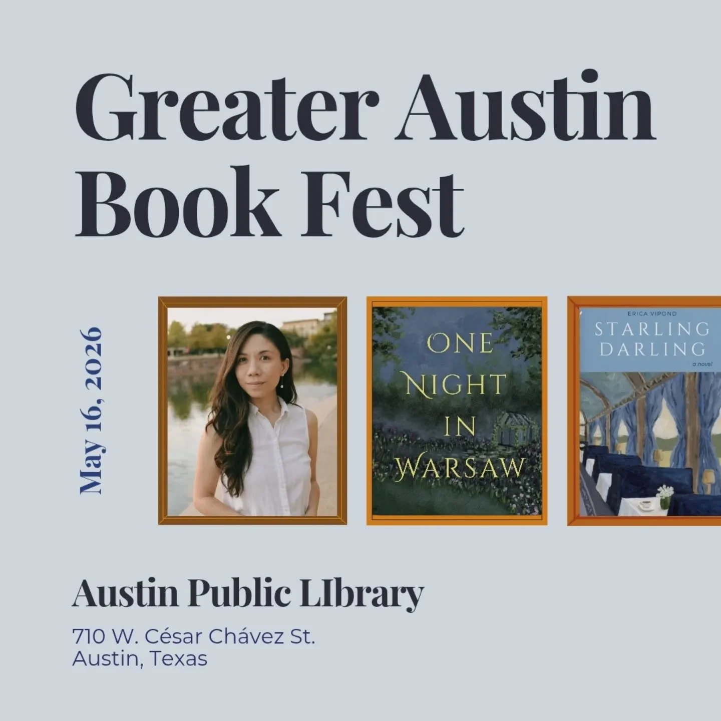 Official news! I'll be signing copies of both my novels at the Austin Public Library in May. Libraries are my favorite places 🫶🏻